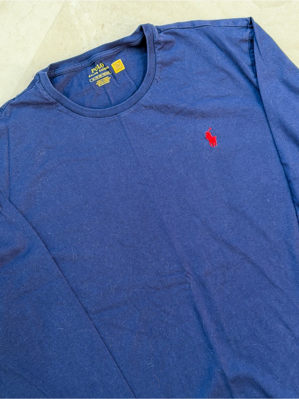 Polo Ralph Lauren Navy Long Sleeve Pony Logo T-Shirt Men’s XL Cotton Preppy